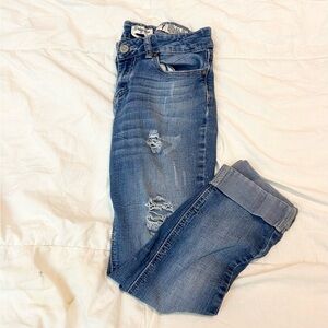 Indigo Rein Blue Skinny Jeans with Distressed Details